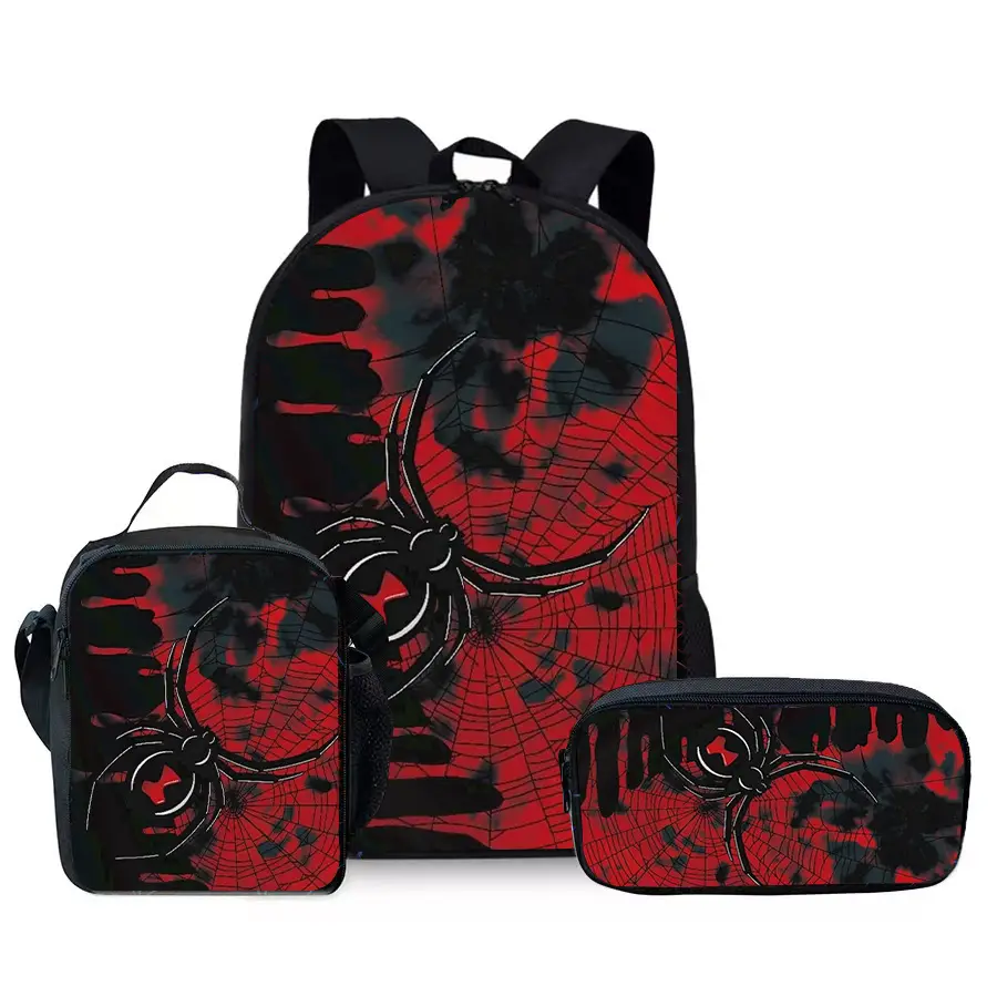 Large-Capacity Spine-Protecting and Weight-Reducing Schoolbag Set for Primary School Students with Cartoon Hero Print Backpack