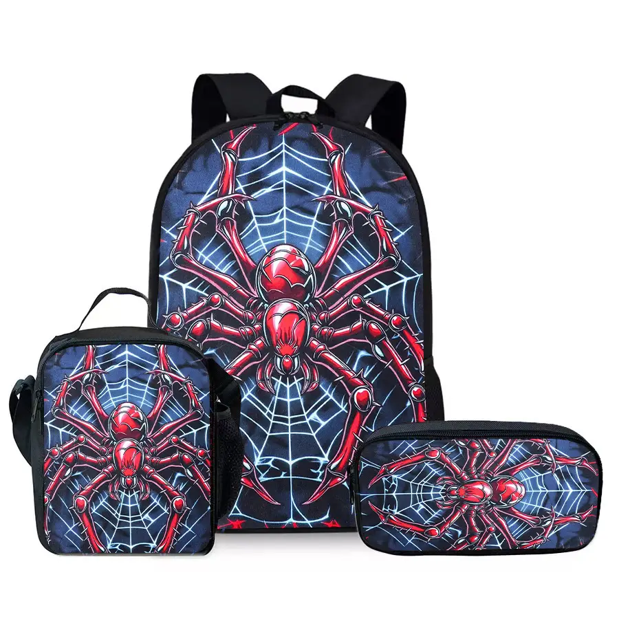 Large-Capacity Spine-Protecting and Weight-Reducing Schoolbag Set for Primary School Students with Cartoon Hero Print Backpack