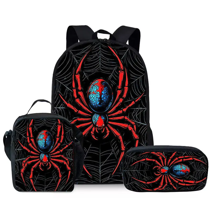 Large-Capacity Spine-Protecting and Weight-Reducing Schoolbag Set for Primary School Students with Cartoon Hero Print Backpack