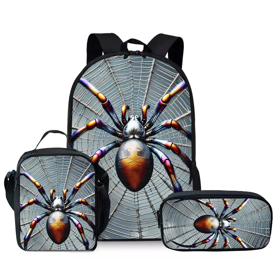 Large-Capacity Spine-Protecting and Weight-Reducing Schoolbag Set for Primary School Students with Cartoon Hero Print Backpack