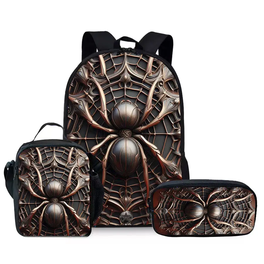 Large-Capacity Spine-Protecting and Weight-Reducing Schoolbag Set for Primary School Students with Cartoon Hero Print Backpack
