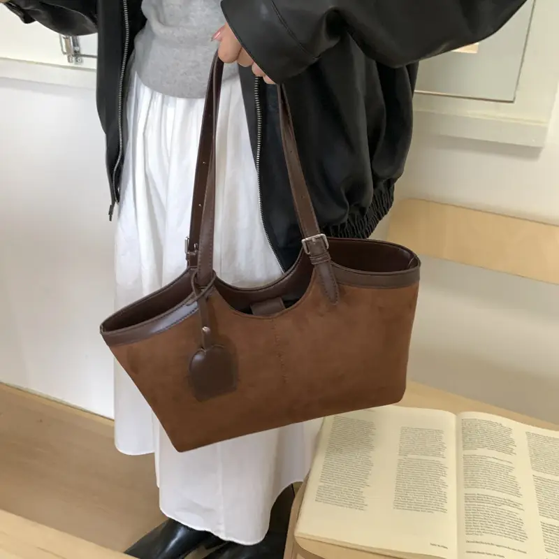 Retro Suede Satchel Bag for Women 2025 - Image 9