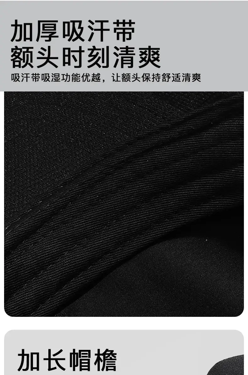 Black Baseball Cap with 5-Pan & Eyelet Shade — feature 7