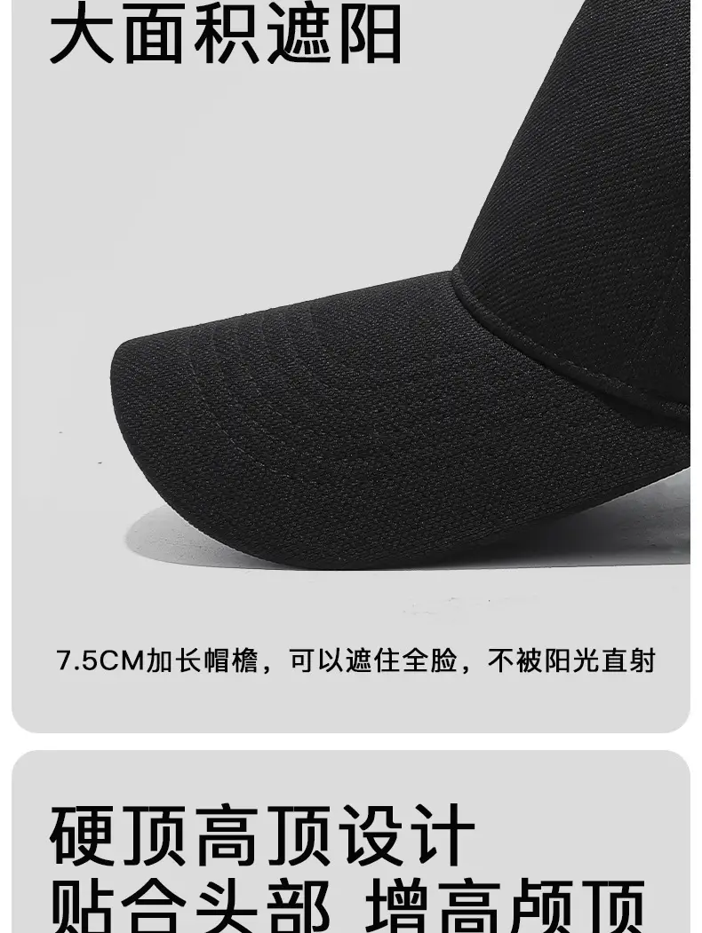 Black Baseball Cap with 5-Pan & Eyelet Shade — feature 8