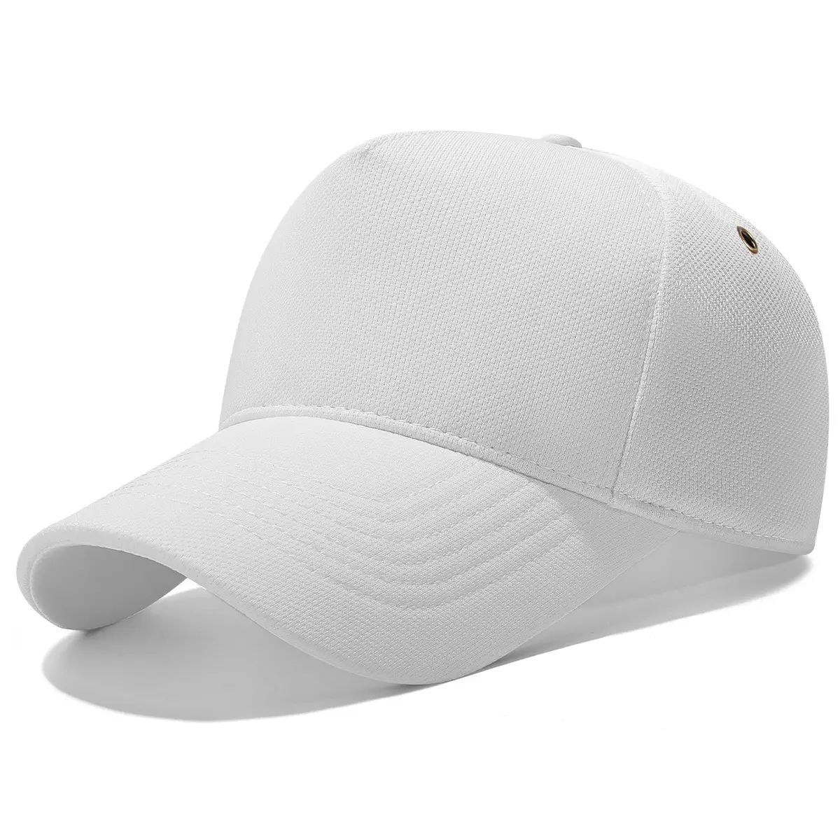 Black Baseball Cap with 5-Pan & Eyelet Shade - Image 2
