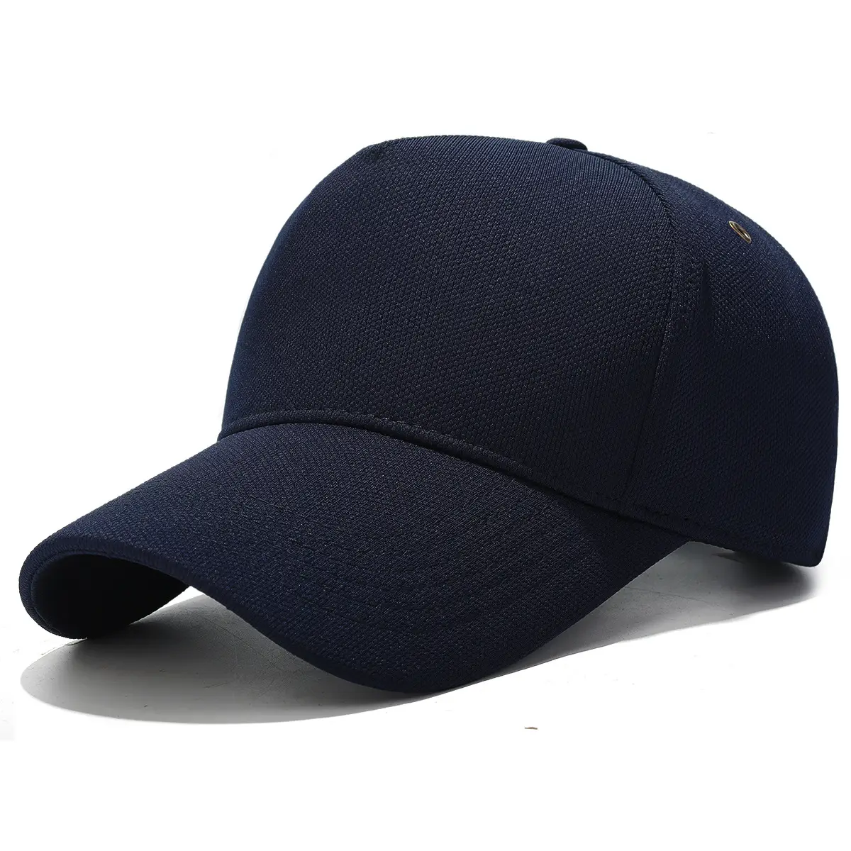 Black Baseball Cap with 5-Pan & Eyelet Shade - Image 4