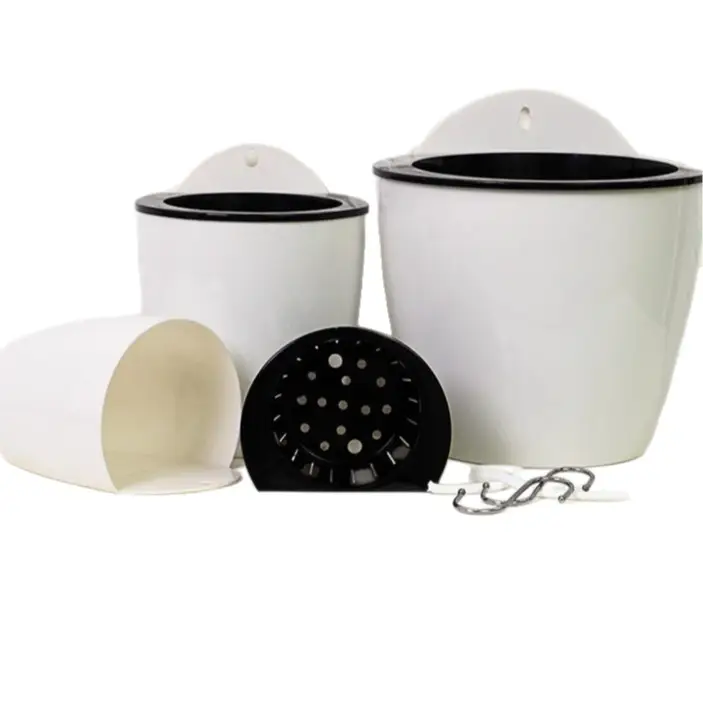 Lazy Plastic Flower Pot Resin Wall-Mounted Pot Self-Watering No-Watering Indoor Balcony Pothos Water Storage Planting Pot Thickened