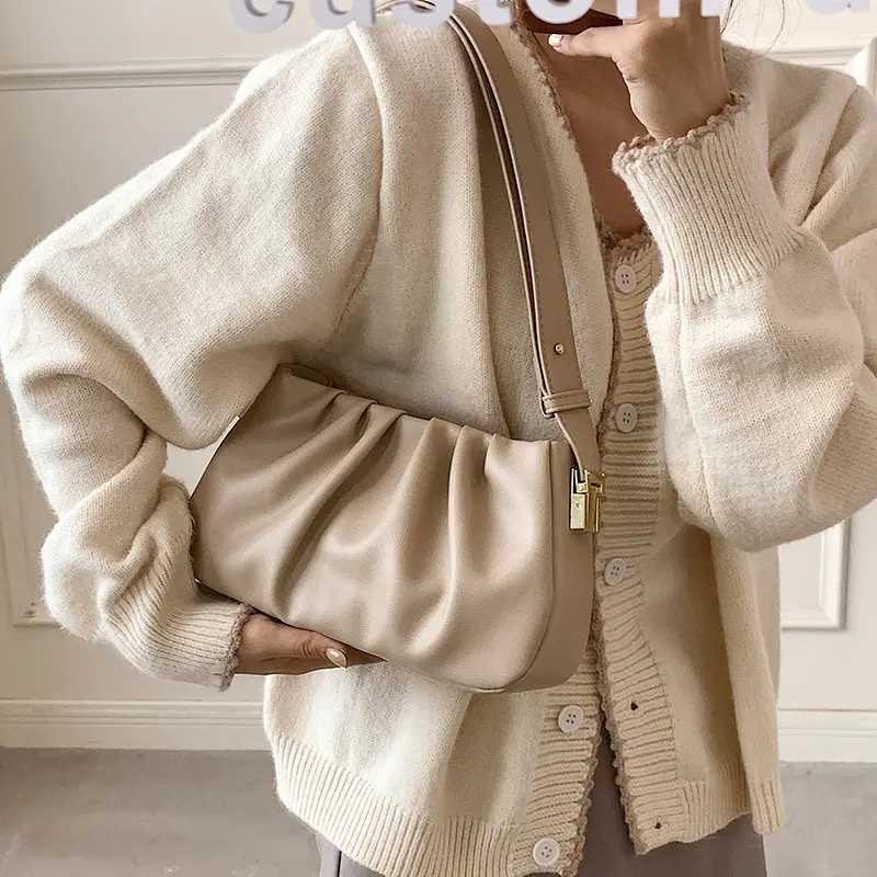 Women's Beige Shoulder Bag with Strap & Crossbody - Image 7