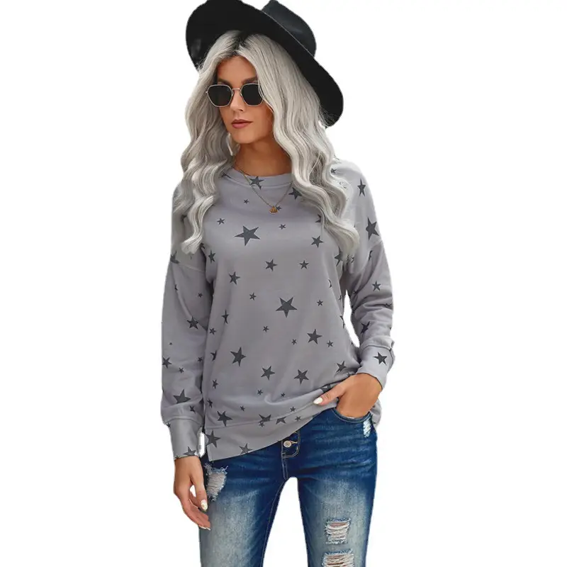 Women Striped Long Sleeve Pullover Top White