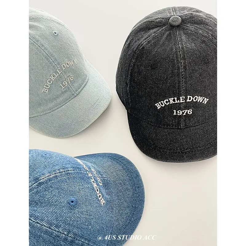 Women's Japanese Retro Denim Baseball Cap Large Circumference - Image 5