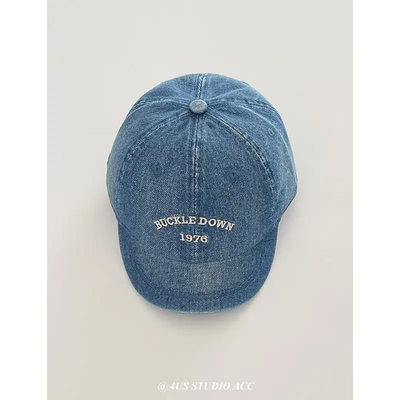 Women's Japanese Retro Denim Baseball Cap Large Circumference - Image 7