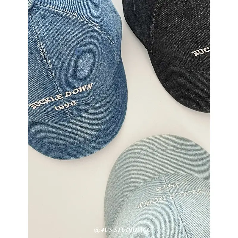 Women's Japanese Retro Denim Baseball Cap Large Circumference - Image 8