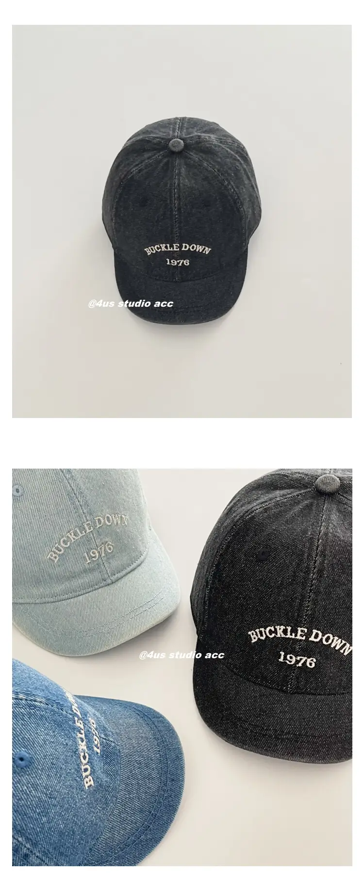 Women's Japanese Retro Denim Baseball Cap Large Circumference — feature 5