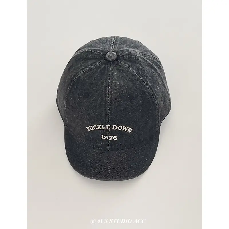 Women's Japanese Retro Denim Baseball Cap Large Circumference - Image 2