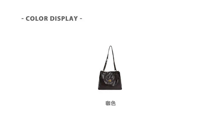 Black Leather Shoulder Bag with Gold Chain — feature 5