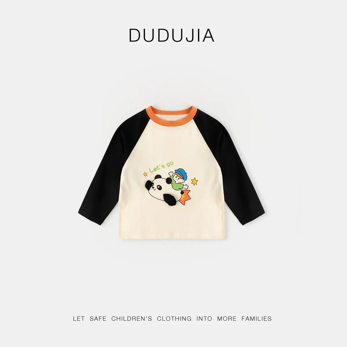 Dudujia Boys Long Sleeve T-Shirt Cream Black Spring Base - Image 10