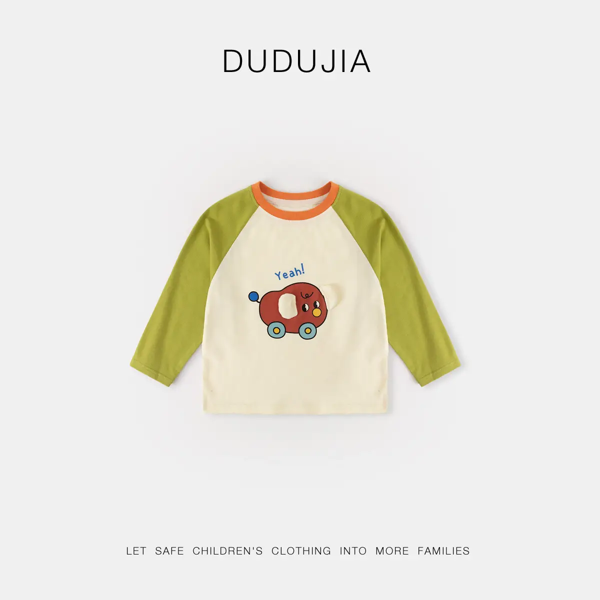 Dudujia Boys Long Sleeve T-Shirt Cream Black Spring Base - Image 11