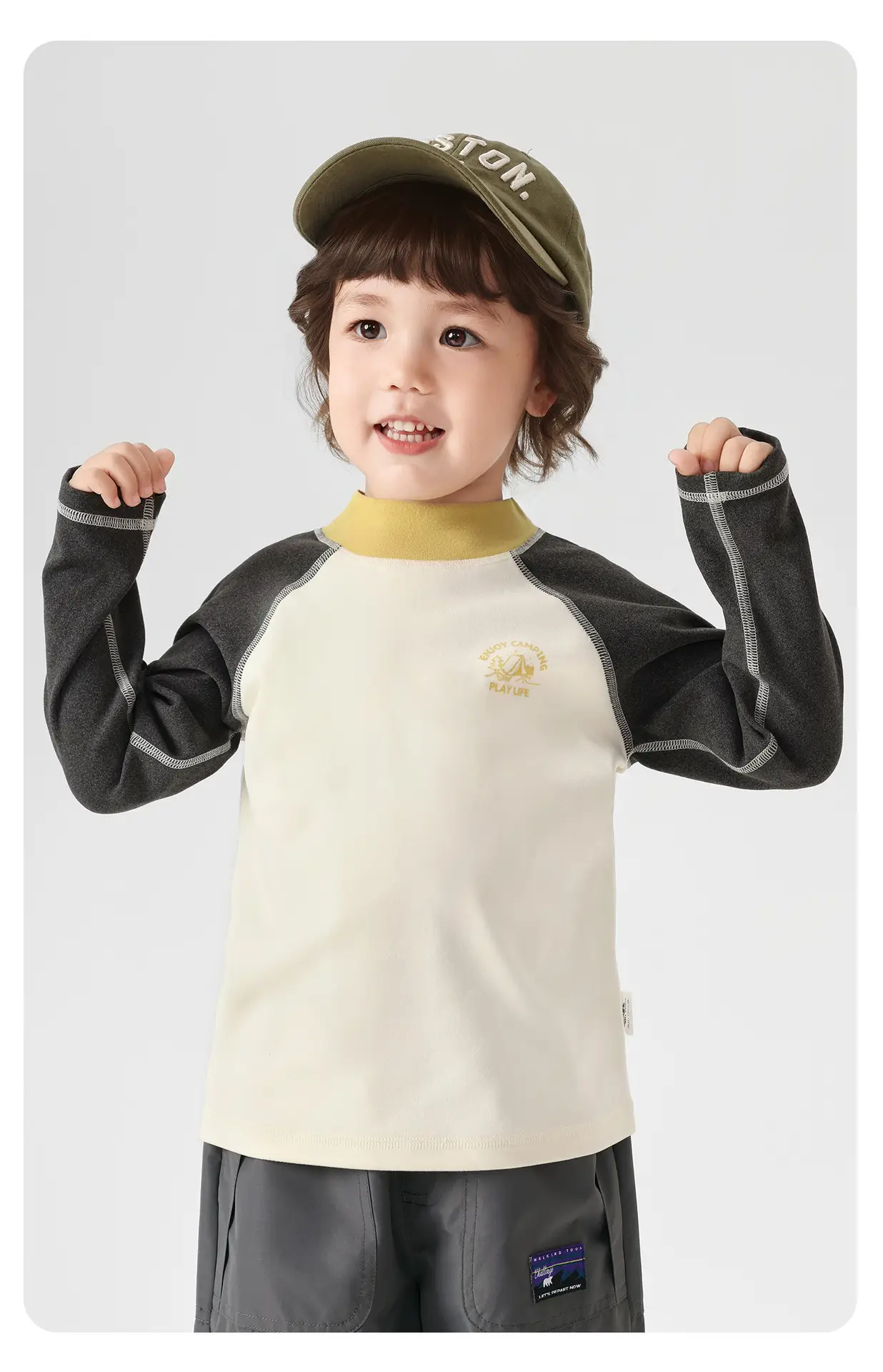 Right European Boys' Blue Base Long Sleeve T-Shirt — feature 17