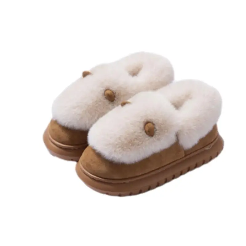 New Style Bag-Heeled Cotton Slippers for Women, Winter Couples, Non-Slip Thick-Soled Fleece-Lined, Thickeneded Warm Cotton Shoes for Men at Home and Outside - Image 8
