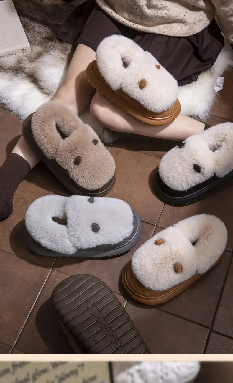 New Style Bag-Heeled Cotton Slippers for Women, Winter Couples, Non-Slip Thick-Soled Fleece-Lined, Thickeneded Warm Cotton Shoes for Men at Home and Outside — feature 10