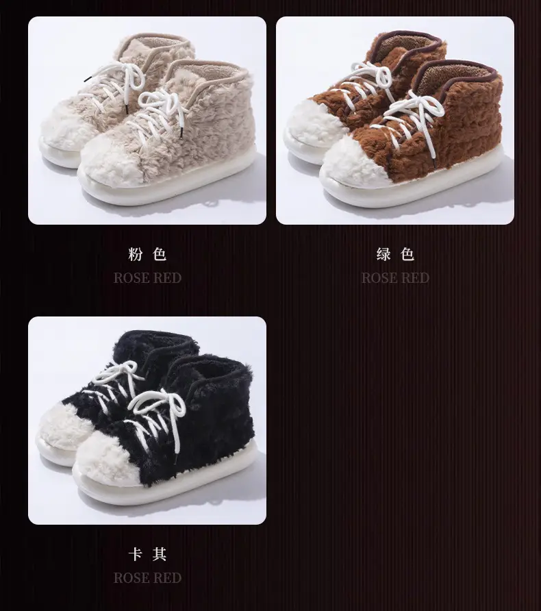 2024 New Style Bag Heel Cotton Slippers for Women Winter Outer Wear Non-Slip Thick Sole Home Indoor Thickeneded Warm Woolen Cotton Shoes — feature 3