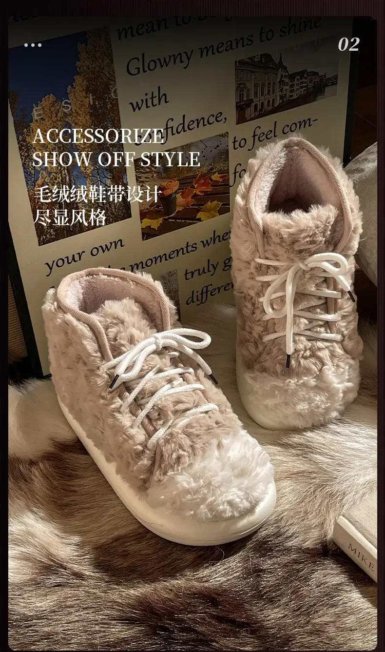 2024 New Style Bag Heel Cotton Slippers for Women Winter Outer Wear Non-Slip Thick Sole Home Indoor Thickeneded Warm Woolen Cotton Shoes — feature 8