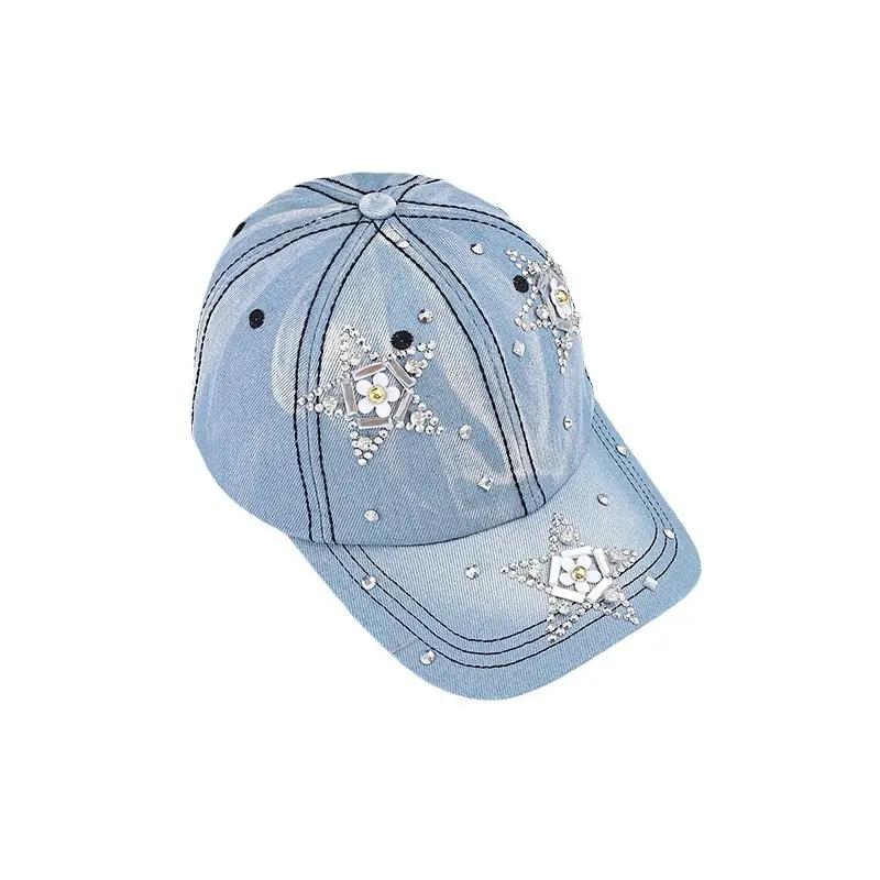 Women's Blue Star Rhinestone Baseball Cap Wholesale