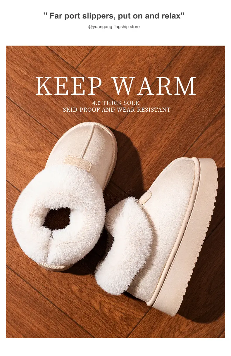 Maternity Cotton Slippers for Women, Autumn and Winter 2025 New Style, Indoor Home Thick Warm Plush Cotton Shoes for Outdoor Wear — feature 8