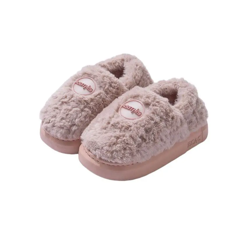 Women's Cotton Slippers 2024 New Winter Plush Warm Couple Indoor Non-Slip Thick Sole Soft Cotton Slippers - Image 2