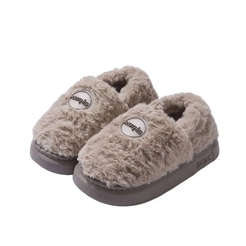 Women's Cotton Slippers 2024 New Winter Plush Warm Couple Indoor Non-Slip Thick Sole Soft Cotton Slippers - Image 4
