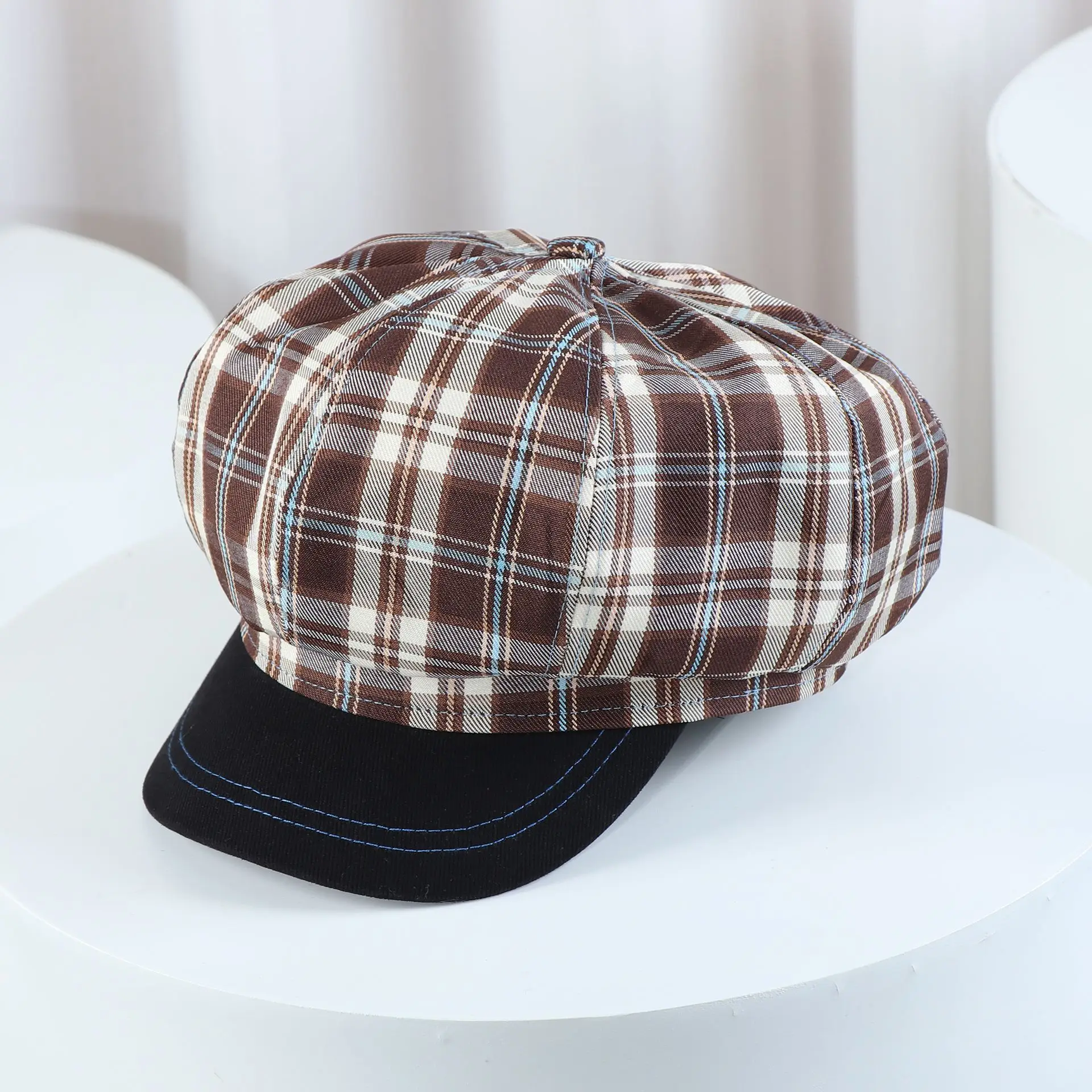 New Plaid Octagonal Hat for Women Spring Autumn - Image 4
