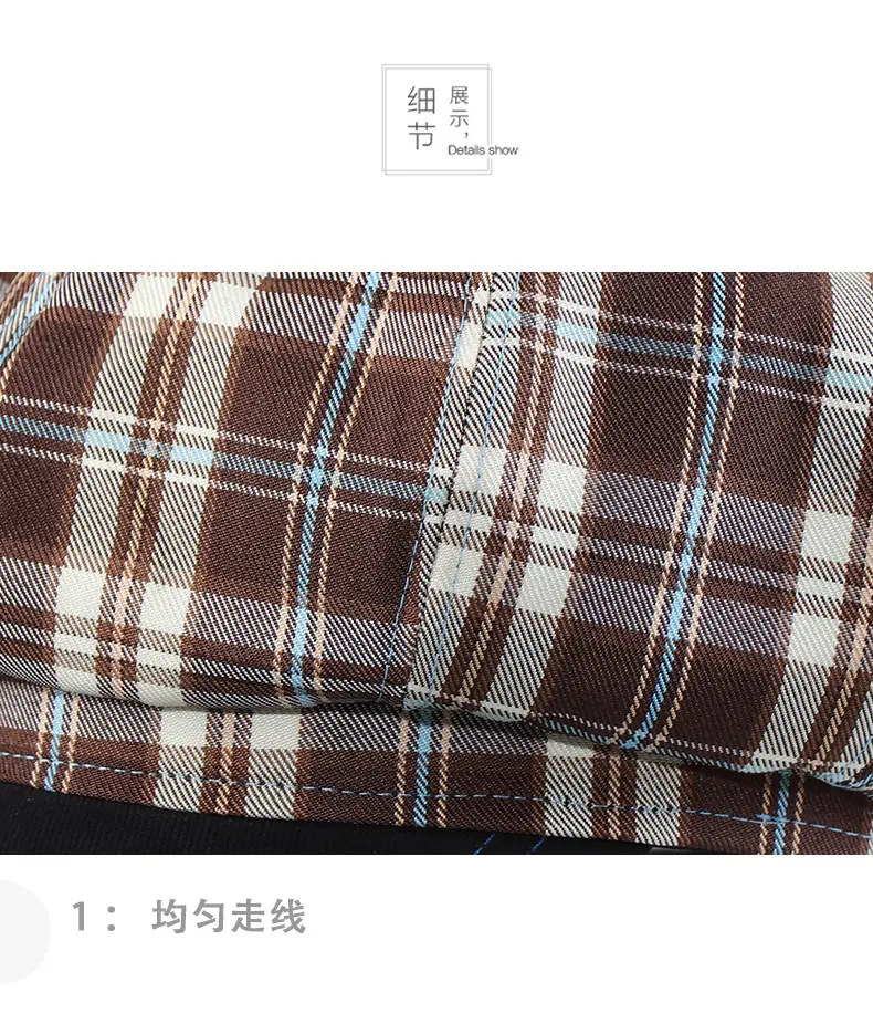 New Plaid Octagonal Hat for Women Spring Autumn — feature 12