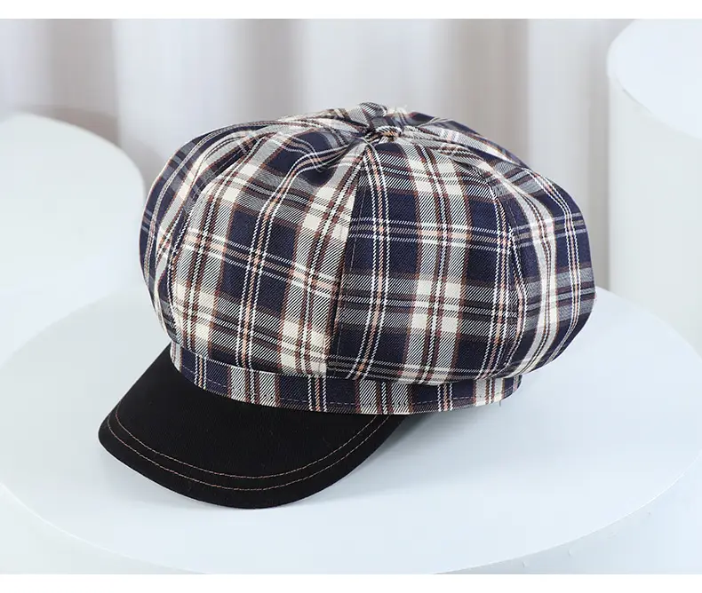 New Plaid Octagonal Hat for Women Spring Autumn — feature 15