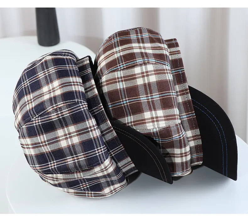 New Plaid Octagonal Hat for Women Spring Autumn — feature 16