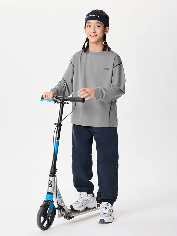 Girls Long Sleeve Grey Sweatshirt Kids Sports Wear - Image 6