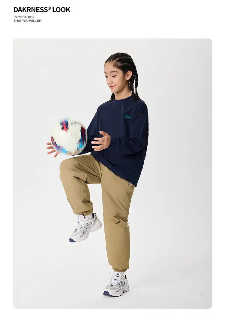 Girls Long Sleeve Grey Sweatshirt Kids Sports Wear — feature 12