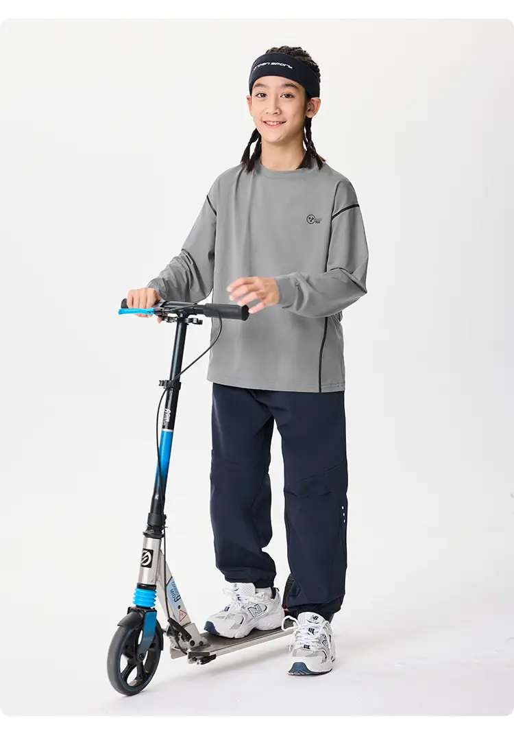 Girls Long Sleeve Grey Sweatshirt Kids Sports Wear — feature 18