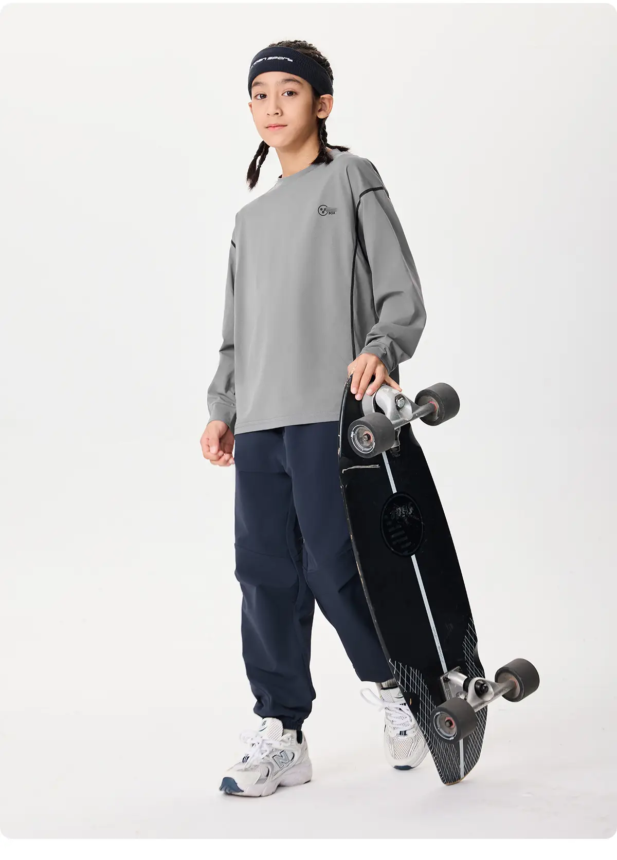 Girls Long Sleeve Grey Sweatshirt Kids Sports Wear — feature 20