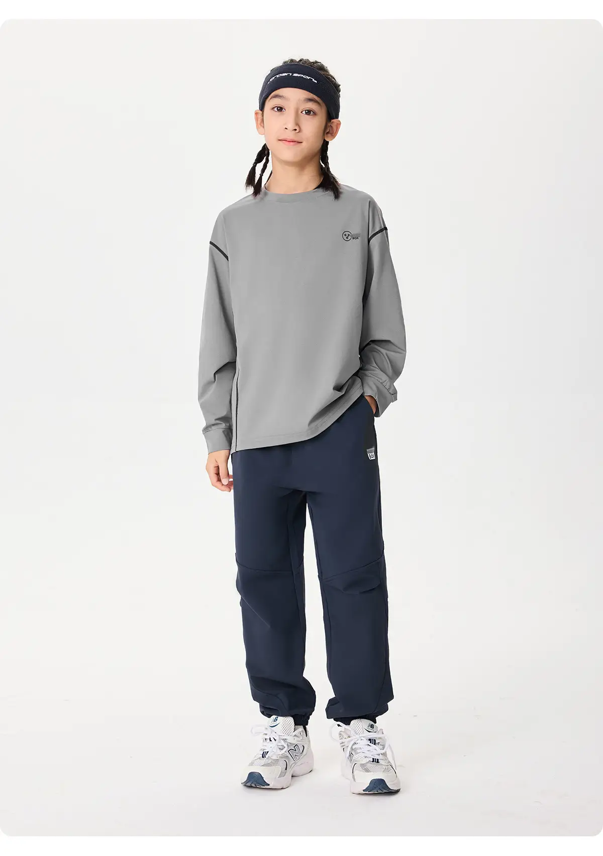 Girls Long Sleeve Grey Sweatshirt Kids Sports Wear — feature 21