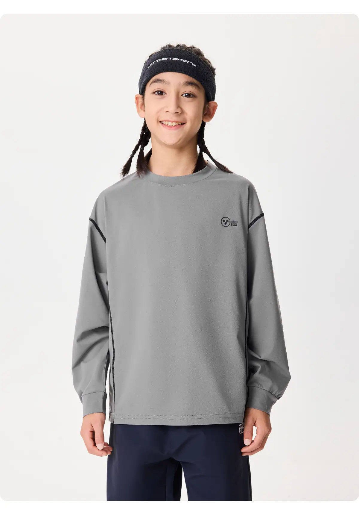 Girls Long Sleeve Grey Sweatshirt Kids Sports Wear — feature 22