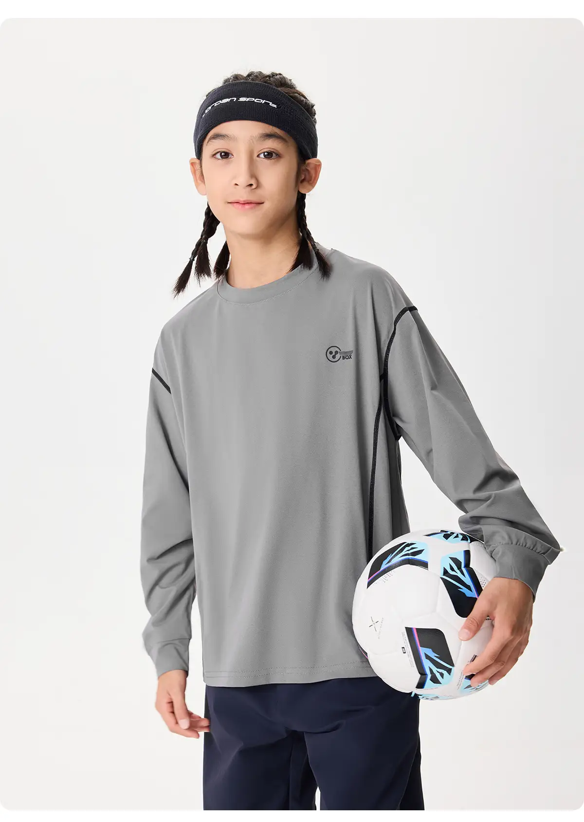 Girls Long Sleeve Grey Sweatshirt Kids Sports Wear — feature 24