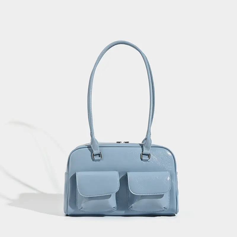 Customized Korean Style Wax Leather Tote Bag Large Capacity