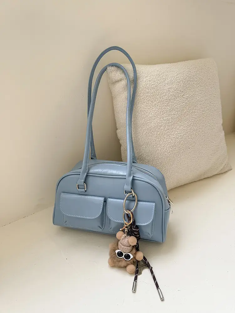 Customized Korean Style Wax Leather Tote Bag Large Capacity — feature 11