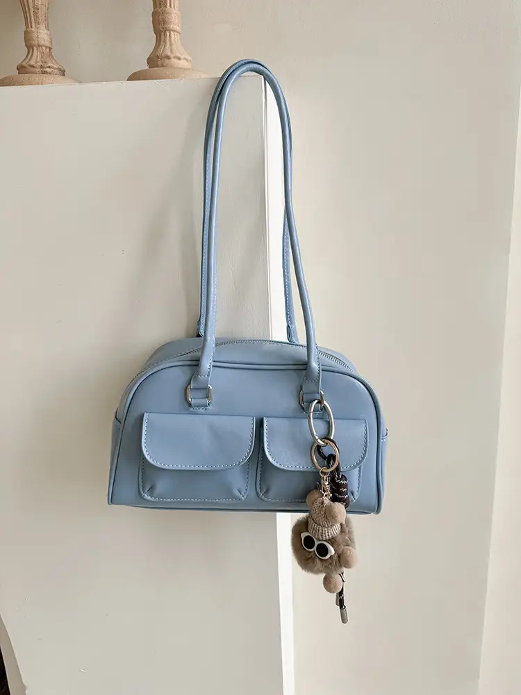 Customized Korean Style Wax Leather Tote Bag Large Capacity — feature 12