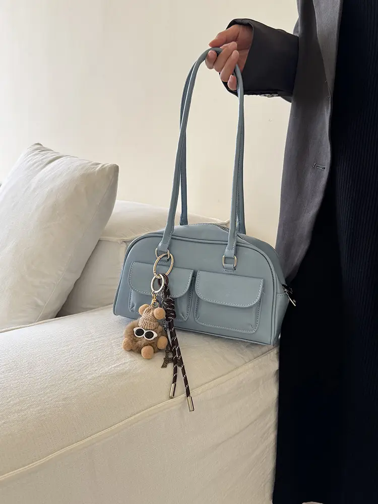 Customized Korean Style Wax Leather Tote Bag Large Capacity — feature 13