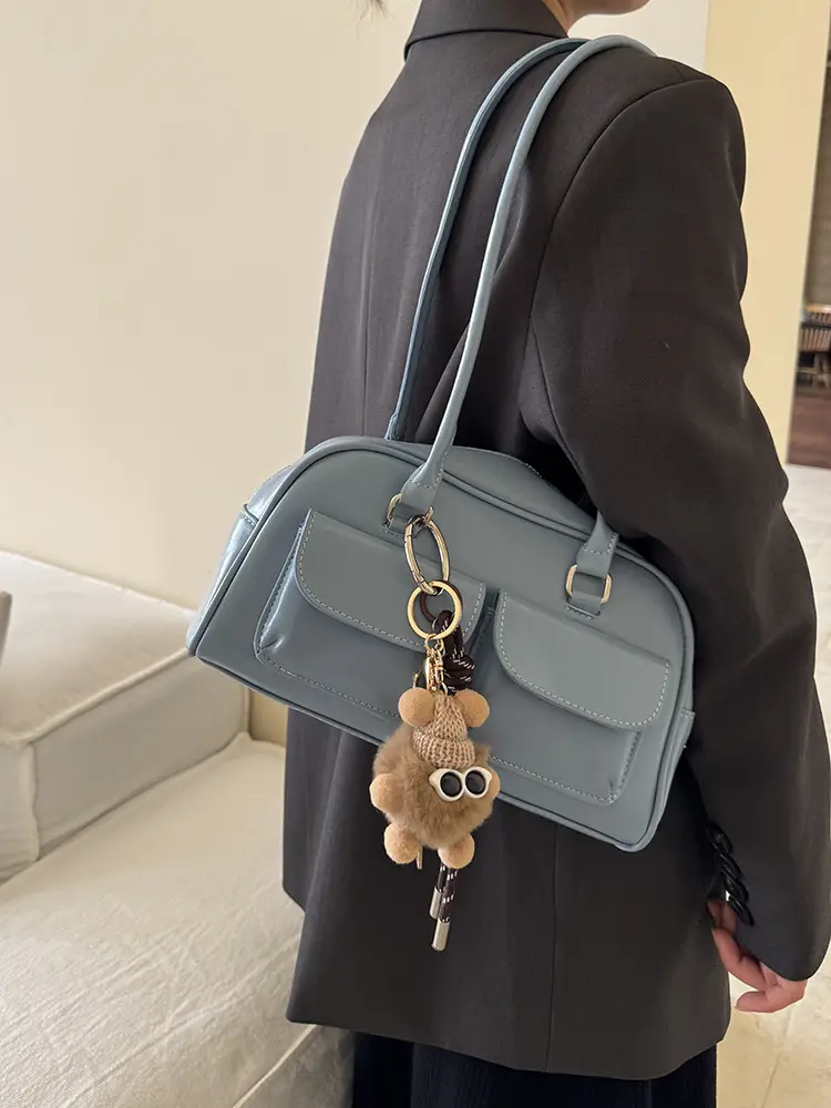 Customized Korean Style Wax Leather Tote Bag Large Capacity — feature 14