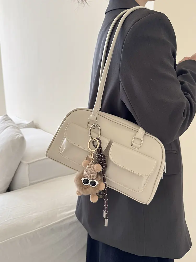 Customized Korean Style Wax Leather Tote Bag Large Capacity — feature 17