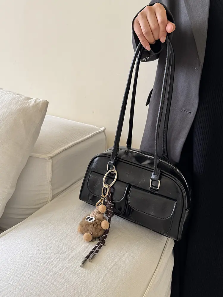 Customized Korean Style Wax Leather Tote Bag Large Capacity — feature 21