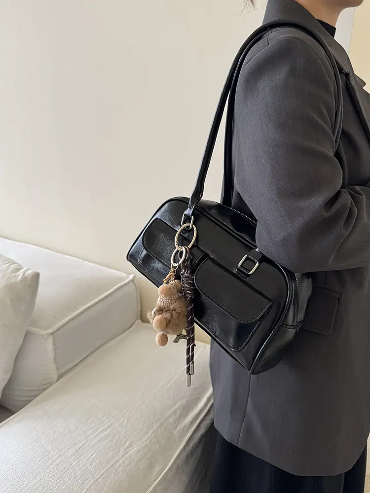 Customized Korean Style Wax Leather Tote Bag Large Capacity — feature 22