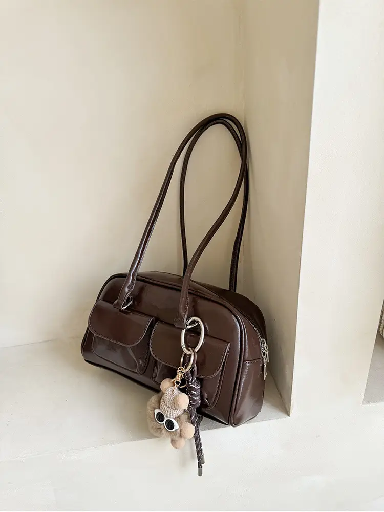 Customized Korean Style Wax Leather Tote Bag Large Capacity — feature 7